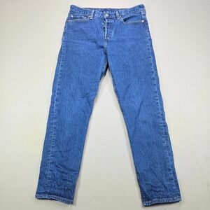 Levi's 501 Original Fit Jeans Button Fly Straight Leg Blue Mens W31